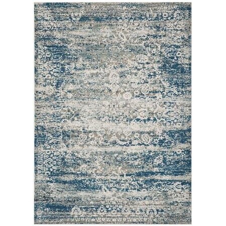 Safavieh 2 x 12 ft. ContemporaryAria Power Loom Woven Area RugBlue & Creme ARA156B-212